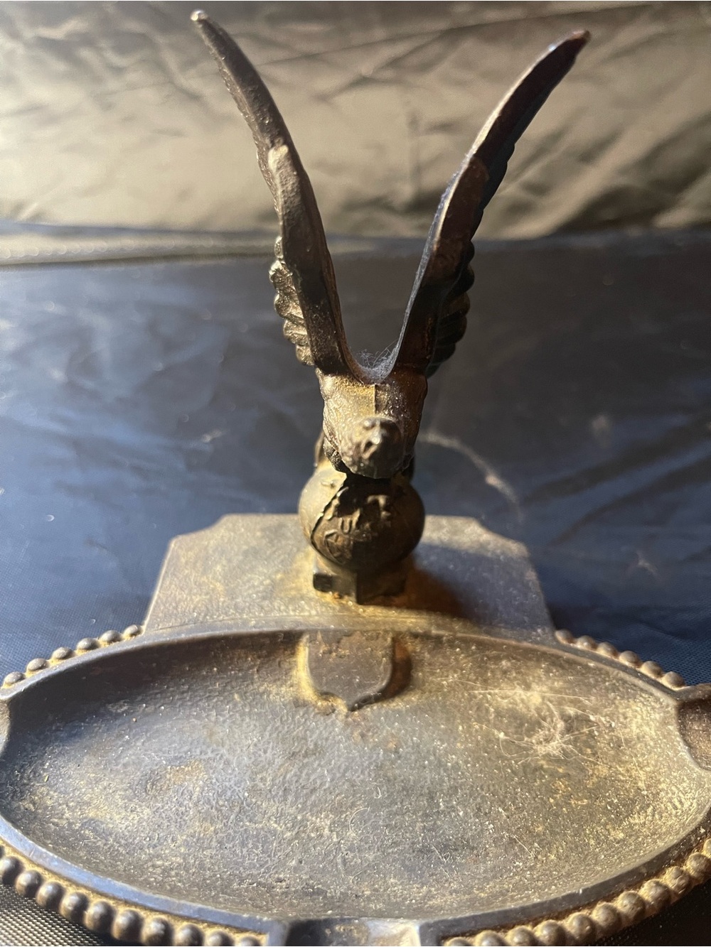 Antique-Style Eagle Metal Jewelry Dish in Aged Bronze